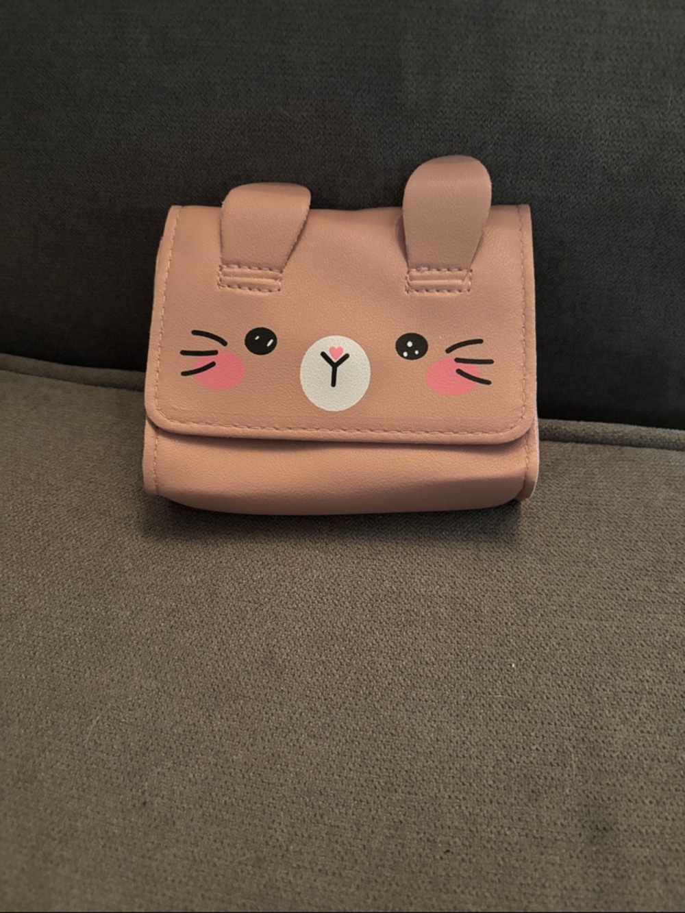 Cute Pink Bunny Face Crossbody Bag